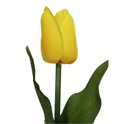 28" Tulip W/Leaves Yellow