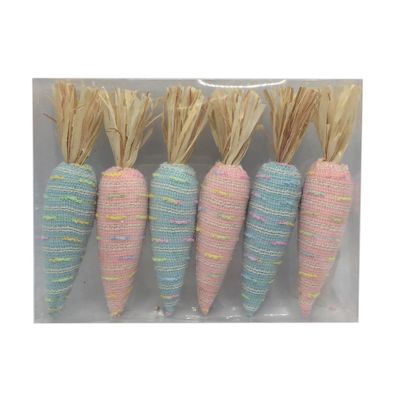 Box of 6 carrots Blue and Pink 24x18x4cm