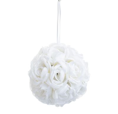 7" Rose Ball Hanger Cream