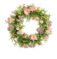 38cm Daisy Wreath Pink