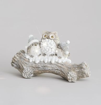 50cm Resin Owl/Bird Branch Orn LED