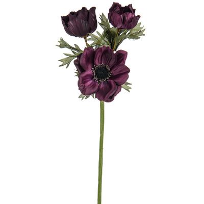 Plum Anemone Spray 46Cm