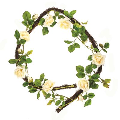 Premium Rose Garland Cream 180Cm