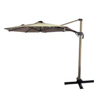 Garden Parasol Round Dia 3m -Tilting/LED Tube Lights & Solar Panel-Sand