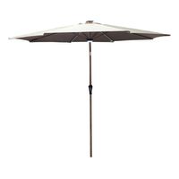 Garden Parasol Round Dia 3m -Wood Effect Alu Pole / Tilting Feature  LED  Lights