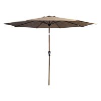 Garden Parasol Round Dia 3m- Wood Effect Alu Pole - Sand