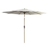 Garden Parasol Round Dia 3m- Wood Effect Alu Pole -Ivory