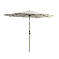 Garden Parasol Round Dia 3m- Wood Effect Alu Pole -Ivory