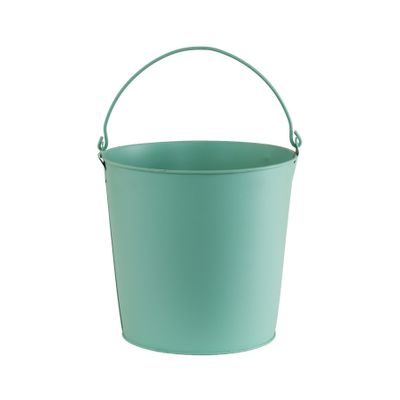 Mint green zinc bucket with handle medium