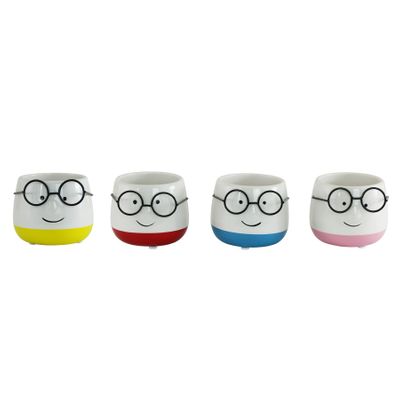 Mix colours novelty face with glasses 6cm