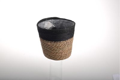 Seagrass Basket Black 19x14x18cm