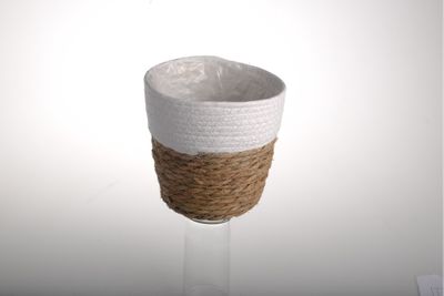 Seagrass Basket White  19x14x18cm