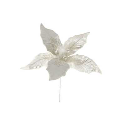 Poinsettia Stem White 26cm
