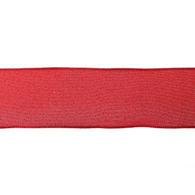 2.5" X 10Y Double Wired Glitter Touched Red Cloth Ribbon Garland