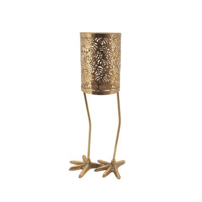 Gold Metal Lantern with Legs 50.5cm