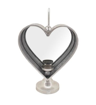 Heart Mirrored Metal Lantern 41.5cm