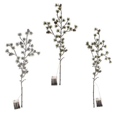 Christmas Mini Pine Branch Natural/Frosted/Heavy Snow 3Ast 72Cm