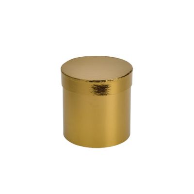 Metallic Gold Small Hat Box - D13cm x H14cm