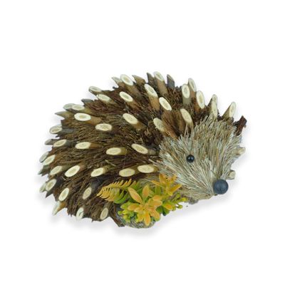 Hedgehog holding yellow flowers 21x16x12cm
