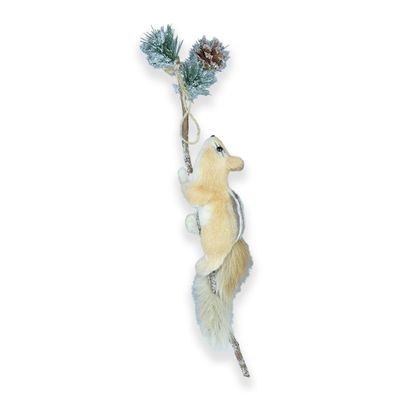 Squirrel with twig and acorn 52x12x52cm