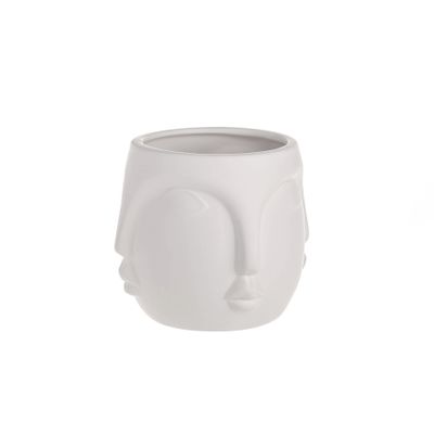 Porcelain Face Vase 13.2Cm X13.2Cm X 10.5Cm White