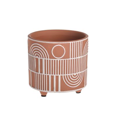 Geo Orange Plant Pot 11.5cm