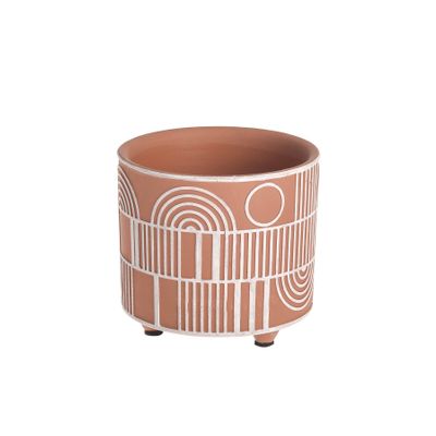 Geo Orange Plant Pot 9.5cm