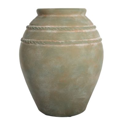 Antique Green Terracotta Rope Pot - H31.5 x Dia26.5cm