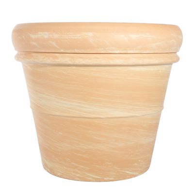 Terracotta Outdoor Pot - Rolled Top - Pink Wash - Dia44 x H46cm