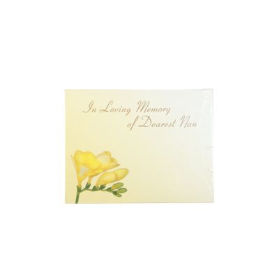 Small Card - Loving Memory Dearest Nan  - Freesia - Pk 50