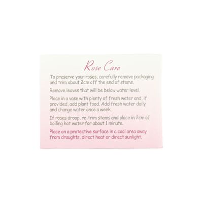 Small Card - Rose Care Instructions - Pk 50