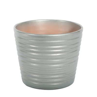 Sprayed silver lined pot 12cm