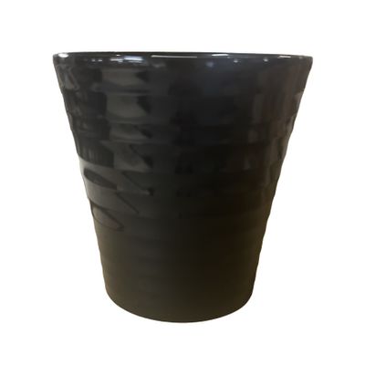 Ribbed Pot Black 13cm