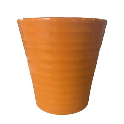 Ribbed Pot Orange 13cm