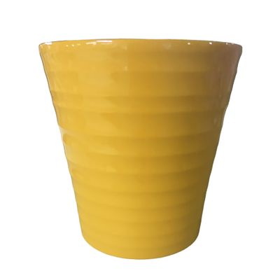 Ribbed Pot Yellow 13cm