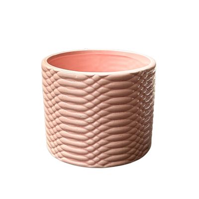 Gloss Pink Patterned Pot 10cm 