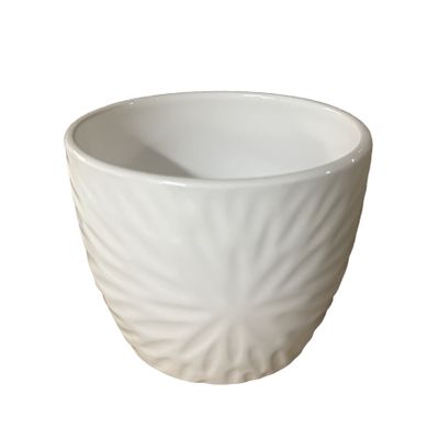 White Ceramic Pot 13cm x 10cm