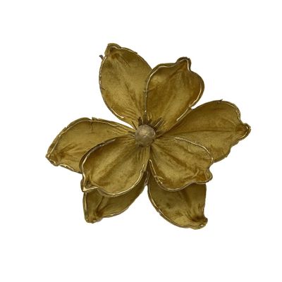 Velvet Style Poinsettia Pick - Gold - 25cm