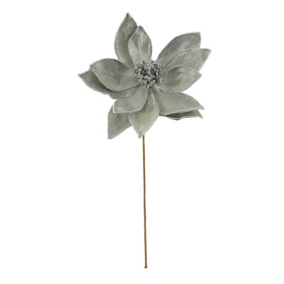 Poinsettia  Stem - Metallic Dk Silver - H60 x Dia33cm