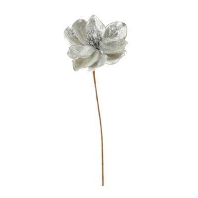 Magnolia Head Stem - Silver-H55 x Dia 25cm