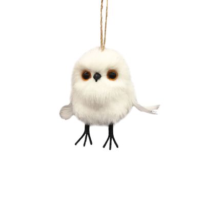 Little White Owl Hanging Decoration - H10cm