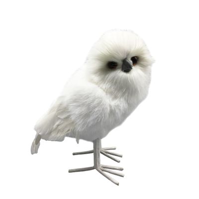  White Standing  Snowy Owl  - H23cm