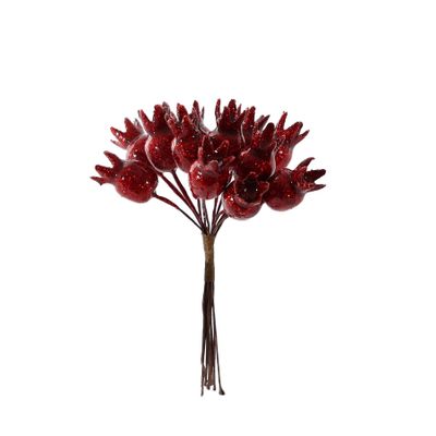 Shiny Mini Haw Apple x 12 Pick - Burgundy - 11cm