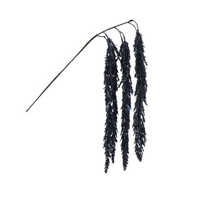 Glitter Weeping Leaf Spray - Midnight Blue - 92cm