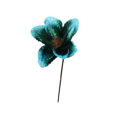 Iridescent Magnolia Pick - Blue/Green - D24cm
