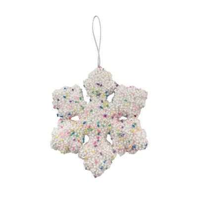 Candy Snowflake Hanging Decoration - White - 15cm