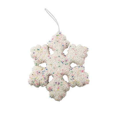 Candy Snowflake Hanging Decoration - White - 20cm