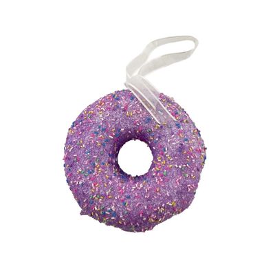 Glitter Donut Hanging Decoration - Lilac - 15cm