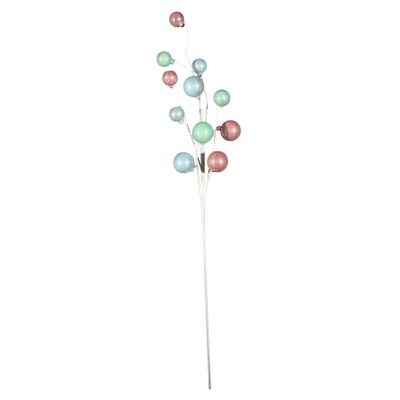 Pastel Bauble Pick Spray - Pink/Blue/Turquoise - 70cm