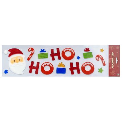 Ho Ho Ho Santa Gel Window Stickers - Large Pack